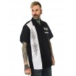 Dragstrip Clothing Mens Bowling Shirt Pinstrip Design white